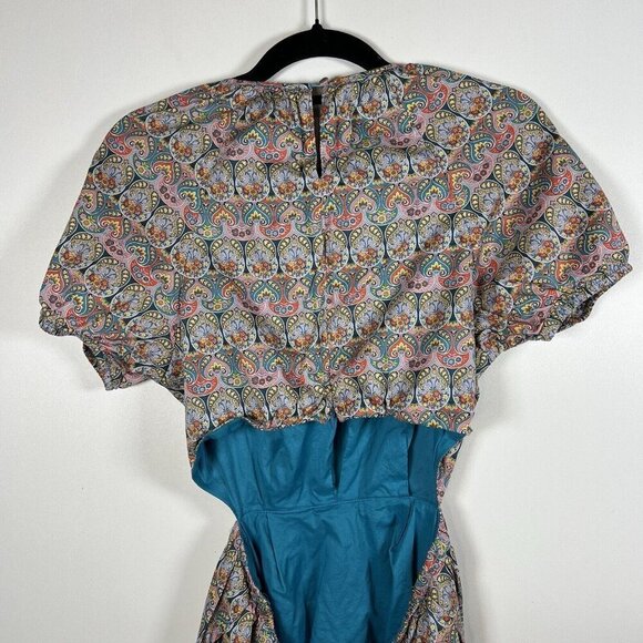 J. Crew Side Cutout Organic Cotton Dress in Liberty Giorgia Duke‎ Fabric Size 6 - Picture 13 of 16